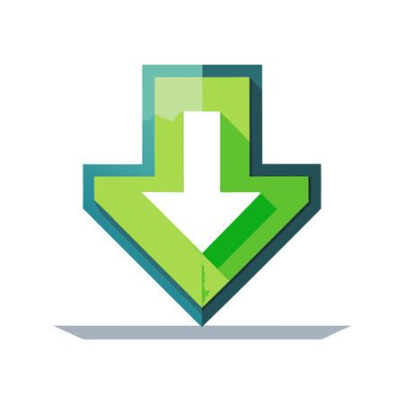 Flat style download arrow icon vector illustration for User Interface documents websites and mobile applicationsのイラスト素材