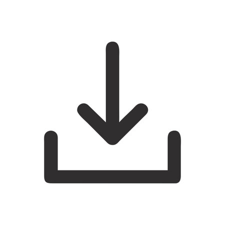 Flat style download arrow icon vector illustration for User Interface documents websites and mobile applicationsのイラスト素材