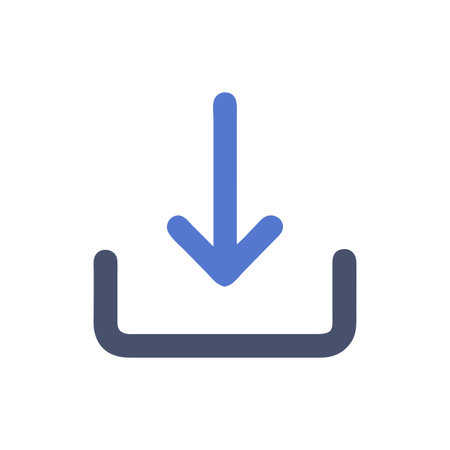 Flat style download arrow icon vector illustration for User Interface documents websites and mobile applicationsのイラスト素材