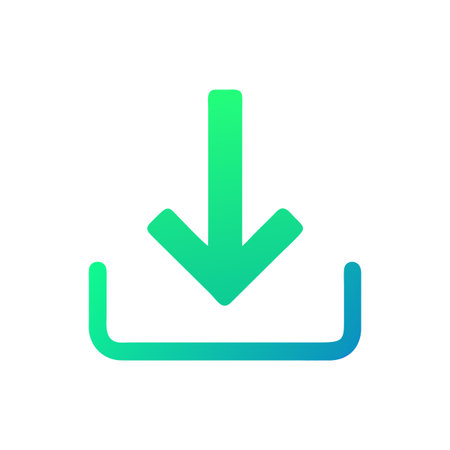 Flat style download arrow icon vector illustration for User Interface documents websites and mobile applicationsのイラスト素材