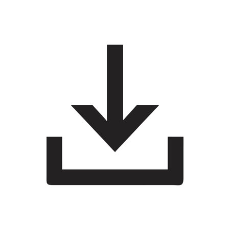 Flat style download arrow icon vector illustration for User Interface documents websites and mobile applicationsのイラスト素材