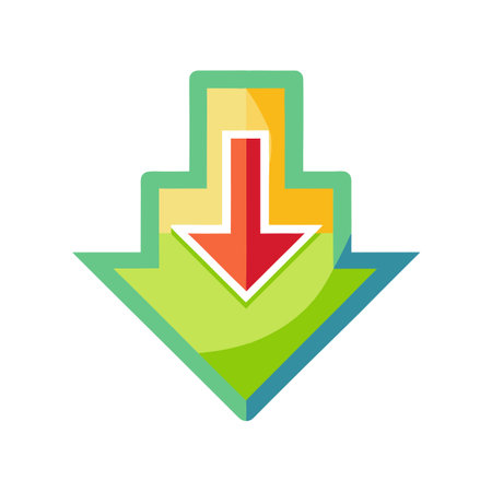Flat style download arrow icon vector illustration for User Interface documents websites and mobile applicationsのイラスト素材
