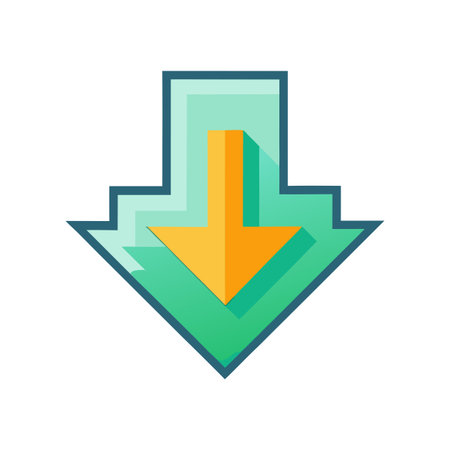 Flat style download arrow icon vector illustration for User Interface documents websites and mobile applicationsのイラスト素材
