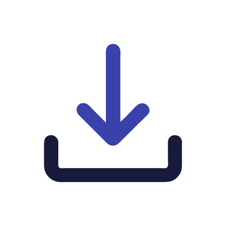 Flat style download arrow icon vector illustration for User Interface documents websites and mobile applicationsのイラスト素材