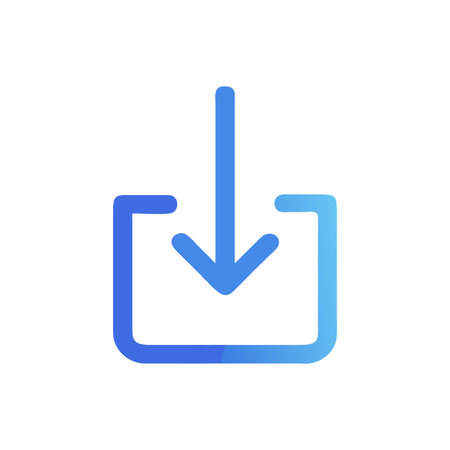 Flat style download arrow icon vector illustration for User Interface documents websites and mobile applicationsのイラスト素材