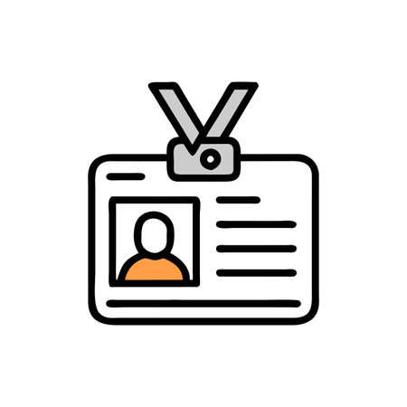 ID Badge Icon Vector for User Interface Websites and Mobile Applications