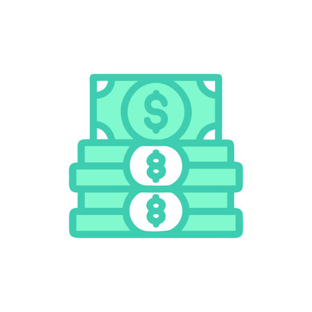 Money Stack Icon Vector for User Interface Websites and Mobile Applications