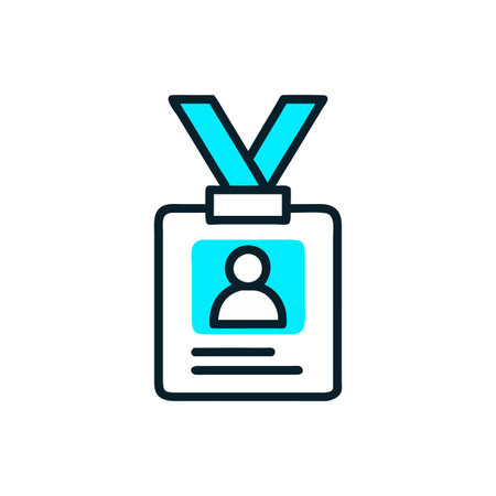 ID Badge Icon Vector for User Interface Websites and Mobile Applications