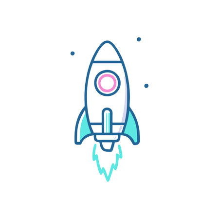 Rocket and Startup Icon Vector for User Interface Websites and Mobile Applications