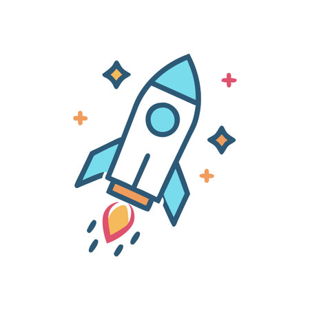 Rocket and Startup Icon Vector for User Interface Websites and Mobile Applications