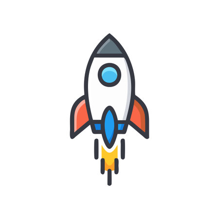 Rocket and Startup Icon Vector for User Interface Websites and Mobile Applicationsのイラスト素材