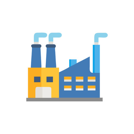 Factory Icon Vector for User Interface Websites and Mobile Applicationsのイラスト素材