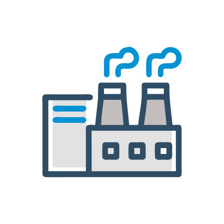Factory Icon Vector for User Interface Websites and Mobile Applicationsのイラスト素材