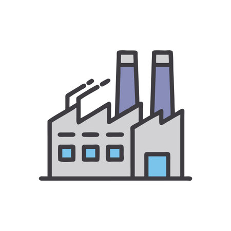 Factory Icon Vector for User Interface Websites and Mobile Applicationsのイラスト素材
