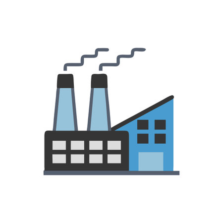 Factory Icon Vector for User Interface Websites and Mobile Applicationsのイラスト素材