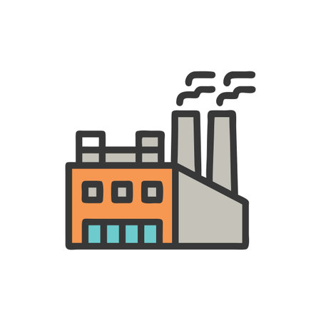 Factory Icon Vector for User Interface Websites and Mobile Applicationsのイラスト素材
