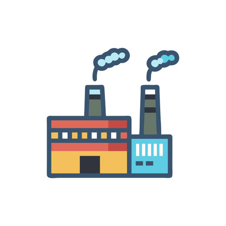 Factory Icon Vector for User Interface Websites and Mobile Applicationsのイラスト素材