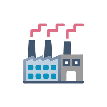 Factory Icon Vector for User Interface Websites and Mobile Applicationsのイラスト素材