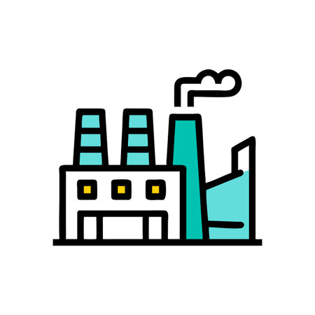 Factory Icon Vector for User Interface Websites and Mobile Applicationsのイラスト素材