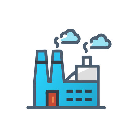 Factory Icon Vector for User Interface Websites and Mobile Applicationsのイラスト素材