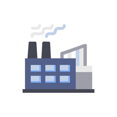 Factory Icon Vector for User Interface Websites and Mobile Applicationsのイラスト素材
