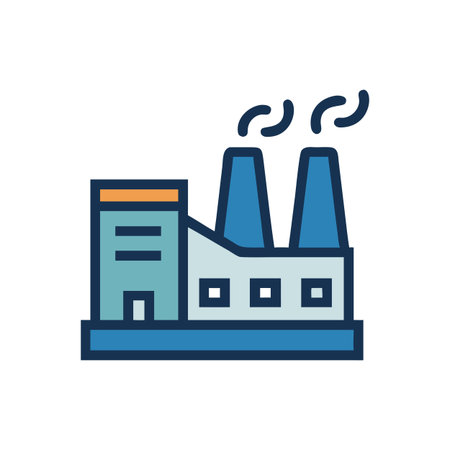 Factory Icon Vector for User Interface Websites and Mobile Applicationsのイラスト素材