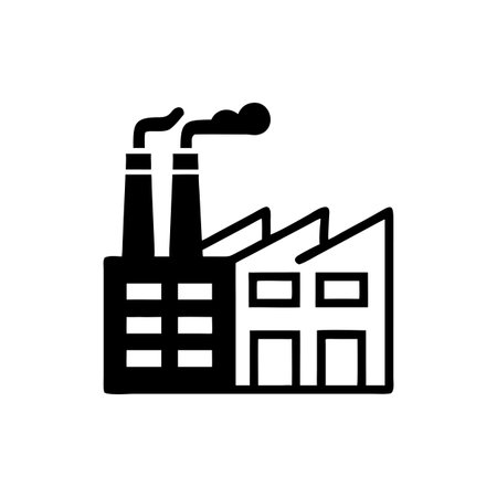 Factory Icon Vector for User Interface Websites and Mobile Applicationsのイラスト素材