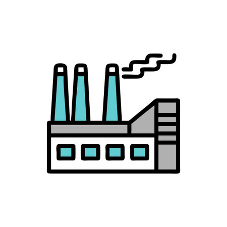 Factory Icon Vector for User Interface Websites and Mobile Applicationsのイラスト素材