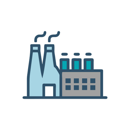 Factory Icon Vector for User Interface Websites and Mobile Applicationsのイラスト素材
