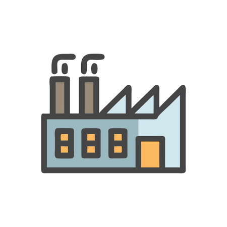 Factory Icon Vector for User Interface Websites and Mobile Applicationsのイラスト素材