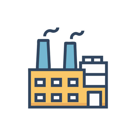 Factory Icon Vector for User Interface Websites and Mobile Applicationsのイラスト素材