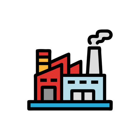 Factory Icon Vector for User Interface Websites and Mobile Applicationsのイラスト素材