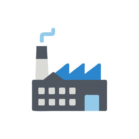 Factory Icon Vector for User Interface Websites and Mobile Applicationsのイラスト素材
