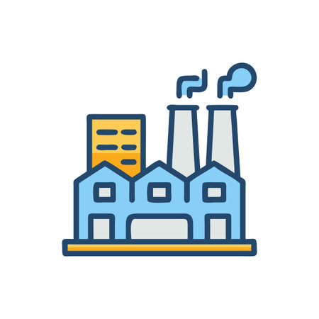 Factory Icon Vector for User Interface Websites and Mobile Applicationsのイラスト素材