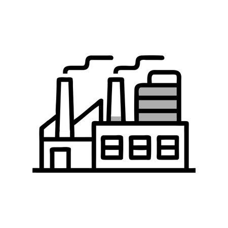 Factory Icon Vector for User Interface Websites and Mobile Applicationsのイラスト素材