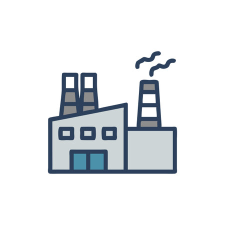 Factory Icon Vector for User Interface Websites and Mobile Applicationsのイラスト素材