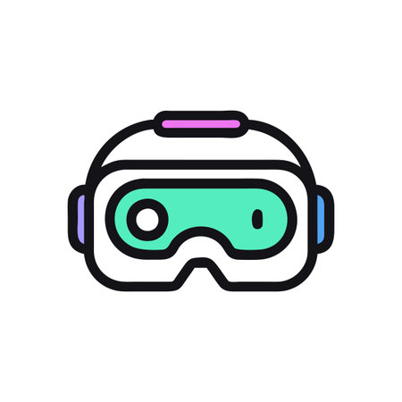 Virtual Reality VR Headset Icon Icon Vector for User Interface Websites and Mobile Applicationsのイラスト素材