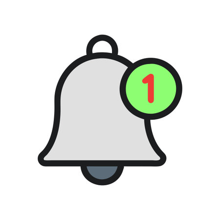 Notification Bell Icon Vector for User Interface Websites and Mobile Applications