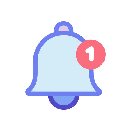 Notification Bell Icon Vector for User Interface Websites and Mobile Applicationsのイラスト素材
