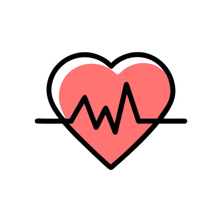 Heart Beat EKG Icon Vector for User Interface Websites and Mobile Applicationsのイラスト素材