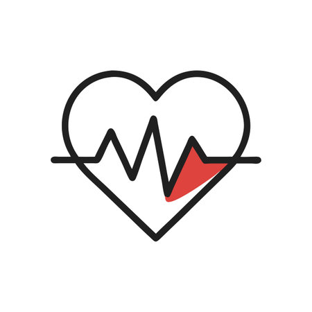 Heart Beat EKG Icon Vector for User Interface Websites and Mobile Applicationsのイラスト素材