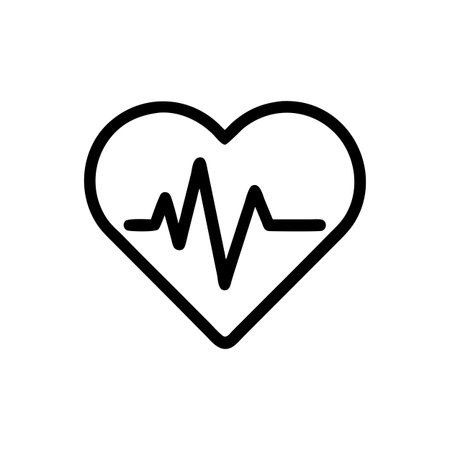 Heart Beat EKG Icon Vector for User Interface Websites and Mobile Applicationsのイラスト素材