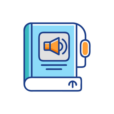 Audiobook Icon with Headphones: Modern Learning and Listeningのイラスト素材