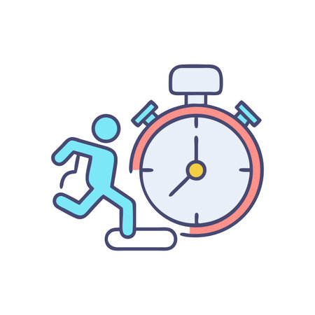 Urgency and Time Pressure: A Person Running Against Time with Stopwatch