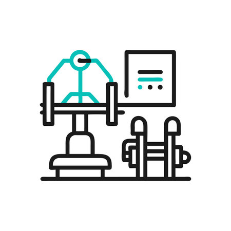 Minimalist Fitness Equipment Illustration: Exercise Machine Icon Design, Modern Style