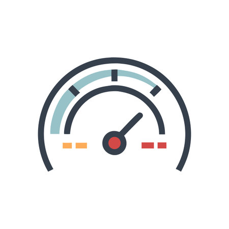 Minimalist Speedometer Icon on Black Background - Performance and Measurement