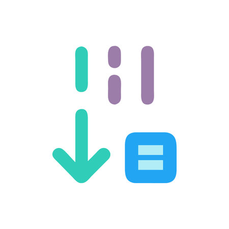 Sort and Filter Icon with Downward Arrow and Menu Symbol