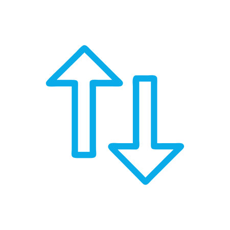 Data Exchange: Blue Up and Down Arrows on Black Background Symbolizing Data Transfer