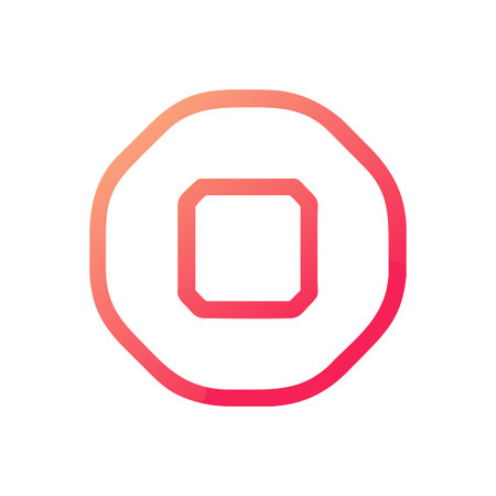 Abstract Stop Icon with Pink Gradient on Black Background Illustration