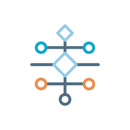 Modern Abstract Geometric Pattern in Blue, Orange, and Gray on Black